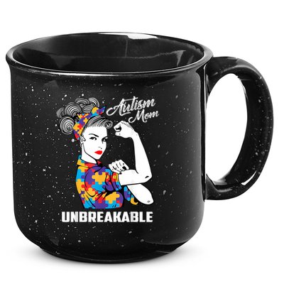 Autism Mom Unbreakable  Autism Awareness Gift  15oz Campfire Ceramic Mug