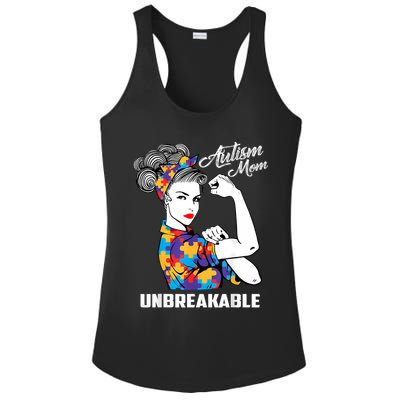 Autism Mom Unbreakable  Autism Awareness Gift  Ladies PosiCharge Competitor Racerback Tank