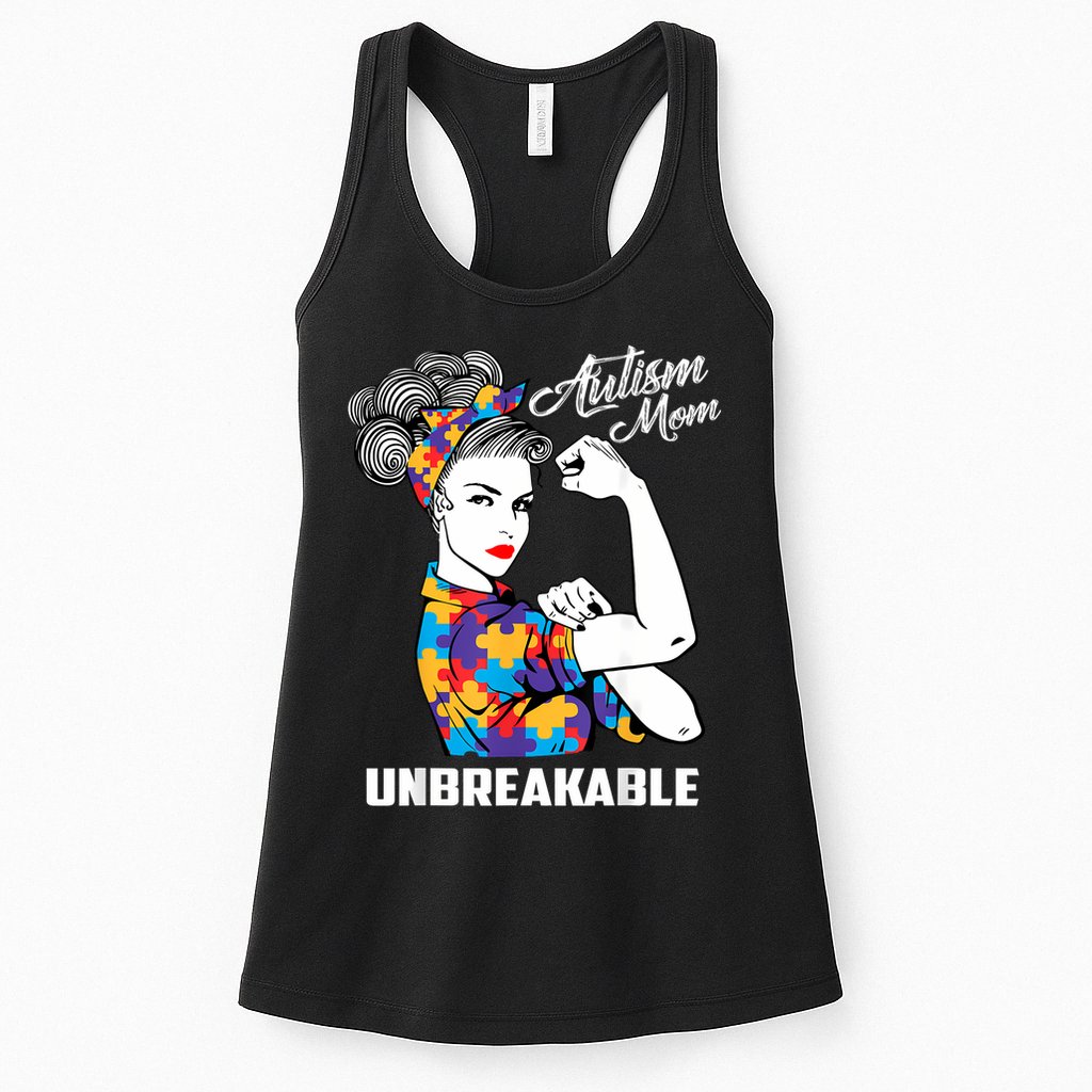 Autism Mom Unbreakable  Autism Awareness Gift  Womens Tank Top
