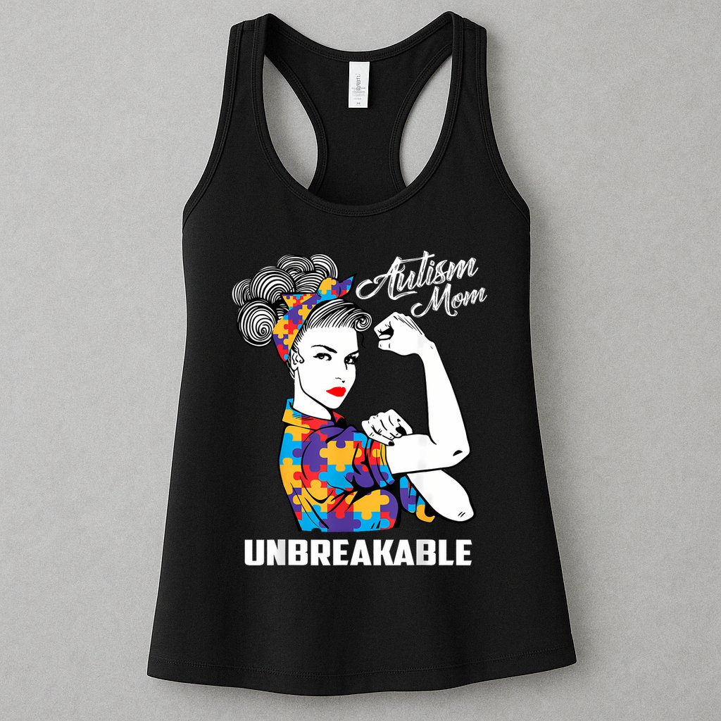 Autism Mom Unbreakable  Autism Awareness Gift  Womens Tank Top