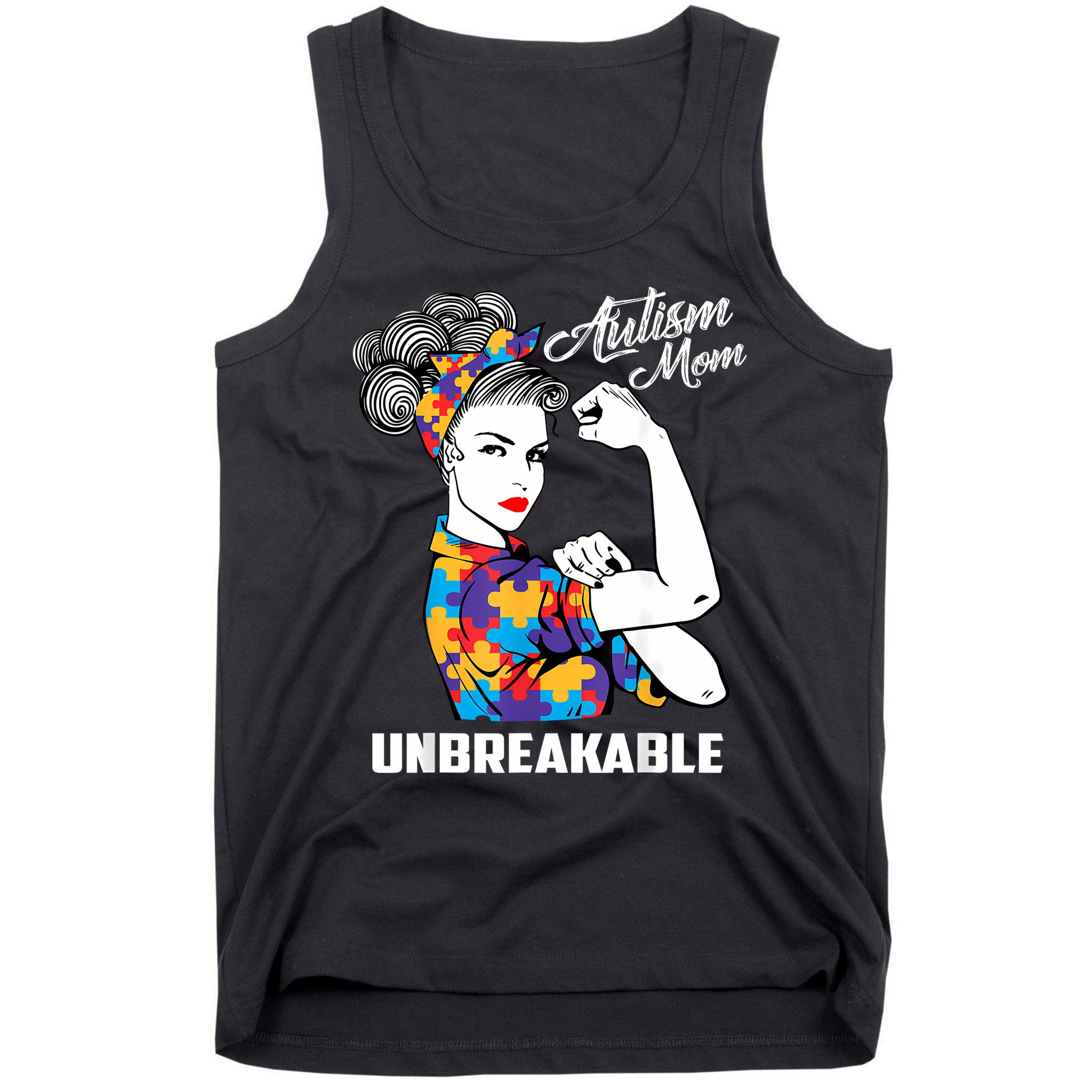 Autism Mom Unbreakable  Autism Awareness Gift  Tank Top