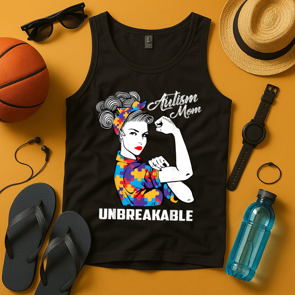 Autism Mom Unbreakable  Autism Awareness Gift  Tank Top