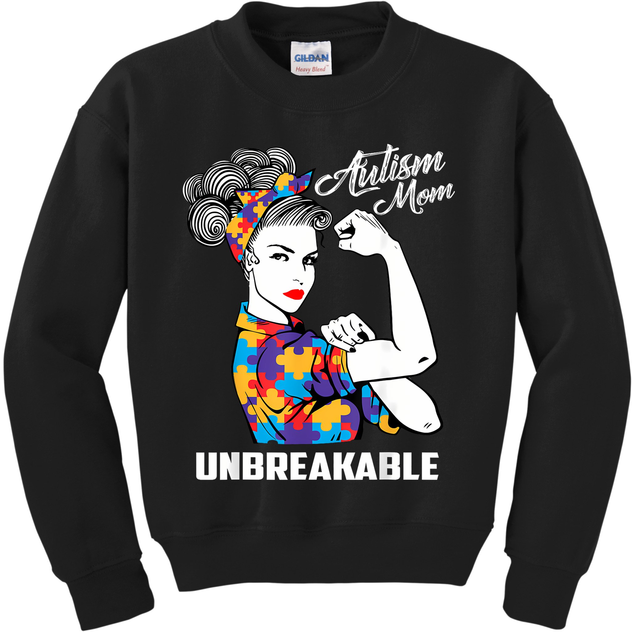 Autism Mom Unbreakable  Autism Awareness Gift  Kids Sweatshirt