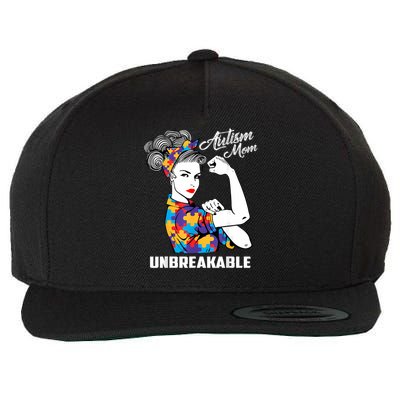 Autism Mom Unbreakable  Autism Awareness Gift  Wool Snapback Cap