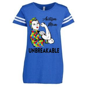 Autism Mom Unbreakable Autism Awareness Enza Ladies Jersey Football T-Shirt