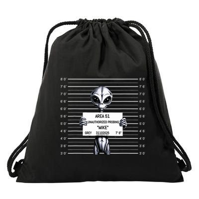 Alien Mugshot Unauthorized Probing Drawstring Bag