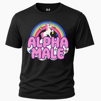 Alpha Male Unicorn Funny Sarcastic Ironic Weird Humor Performance Shirt