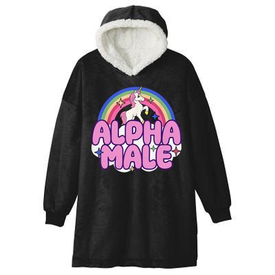 Alpha Male Unicorn Funny Sarcastic Ironic Weird Humor Hooded Wearable Blanket