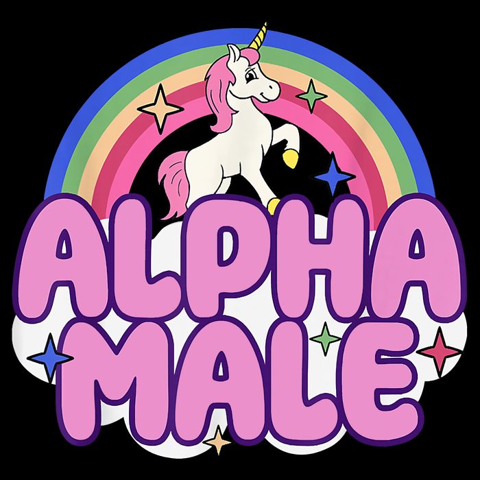 Alpha Male Unicorn Funny Sarcastic Ironic Weird Humor Button