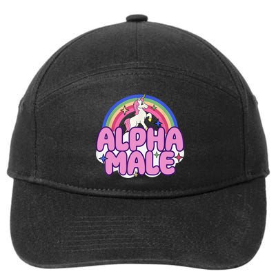 Alpha Male Unicorn Funny Sarcastic Ironic Weird Humor 7-Panel Snapback Hat