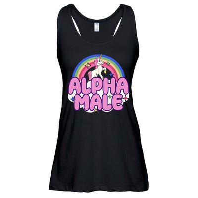 Alpha Male Unicorn Funny Sarcastic Ironic Weird Humor Ladies Essential Flowy Tank