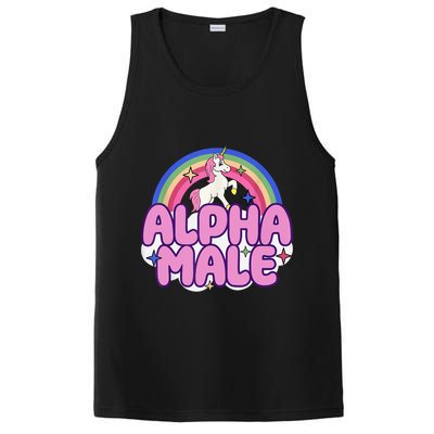 Alpha Male Unicorn Funny Sarcastic Ironic Weird Humor PosiCharge Competitor Tank