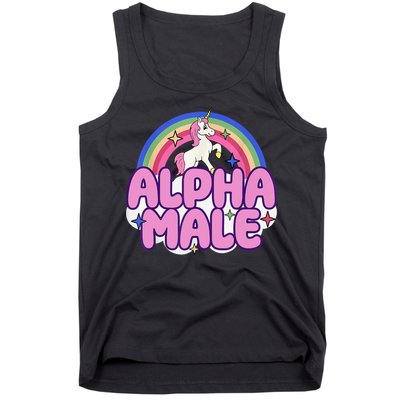 Alpha Male Unicorn Funny Sarcastic Ironic Weird Humor Tank Top
