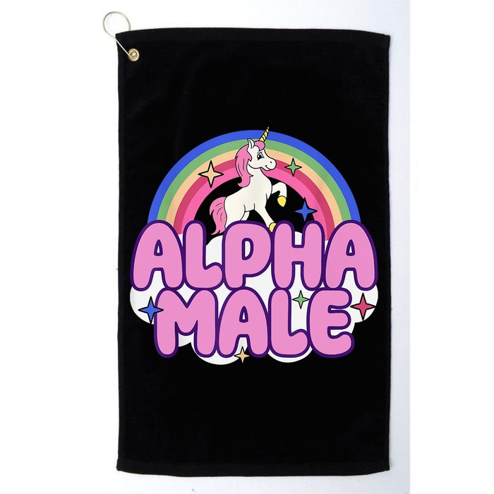 Alpha Male Unicorn Funny Sarcastic Ironic Weird Humor Golf Towel