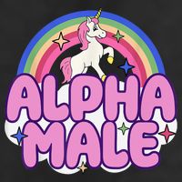 Alpha Male Unicorn Funny Sarcastic Ironic Weird Humor Golf Towel