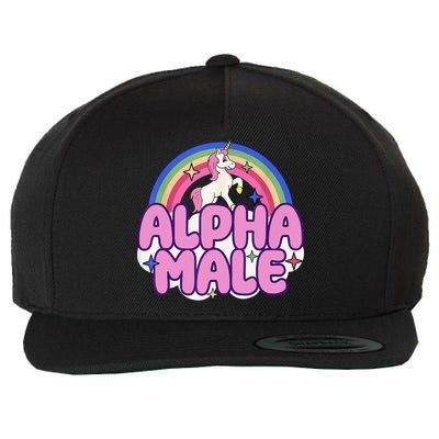 Alpha Male Unicorn Funny Sarcastic Ironic Weird Humor Wool Snapback Cap