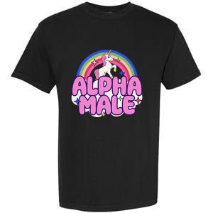 Alpha Male Unicorn Funny Sarcastic Ironic Weird Garment-Dyed Heavyweight T-Shirt