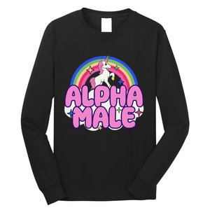 Alpha Male Unicorn Funny Sarcastic Ironic Weird Long Sleeve Shirt