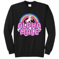 Alpha Male Unicorn Funny Sarcastic Ironic Weird Sweatshirt