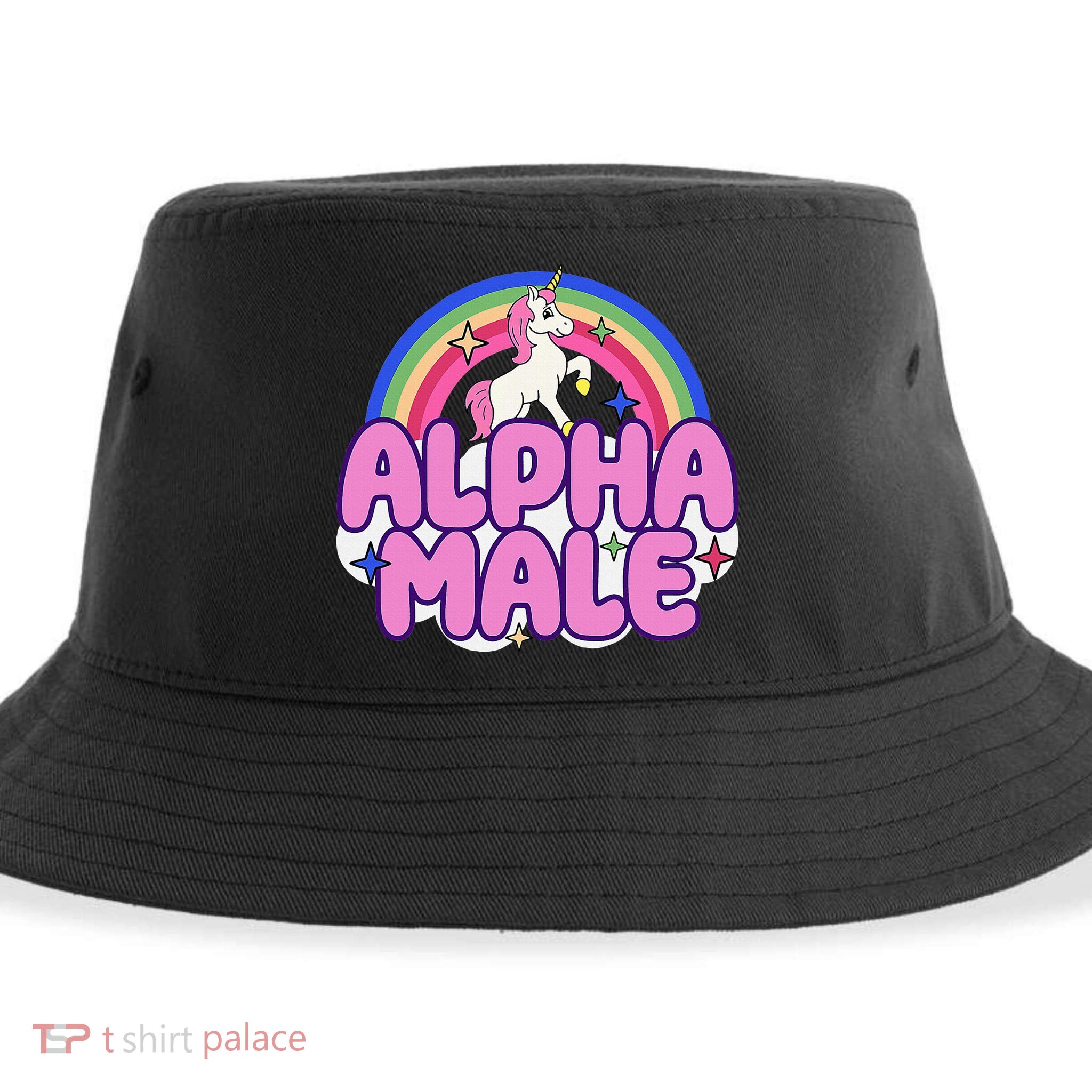 Alpha Male Unicorn Funny Sarcastic Ironic Weird Sustainable Bucket Hat
