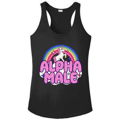Alpha Male Unicorn Funny Sarcastic Ironic Weird Ladies PosiCharge Competitor Racerback Tank