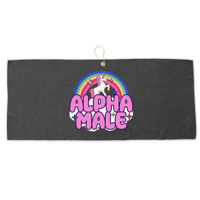 Alpha Male Unicorn Funny Sarcastic Ironic Weird Large Microfiber Waffle Golf Towel