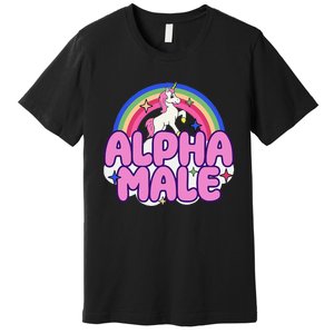 Alpha Male Unicorn Funny Sarcastic Ironic Weird Premium T-Shirt