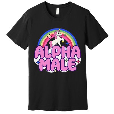 Alpha Male Unicorn Funny Sarcastic Ironic Weird Premium T-Shirt