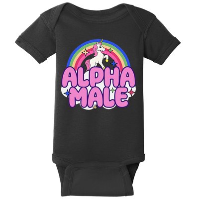 Alpha Male Unicorn Funny Sarcastic Ironic Weird Baby Bodysuit
