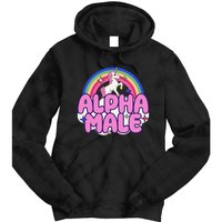 Alpha Male Unicorn Funny Sarcastic Ironic Weird Tie Dye Hoodie