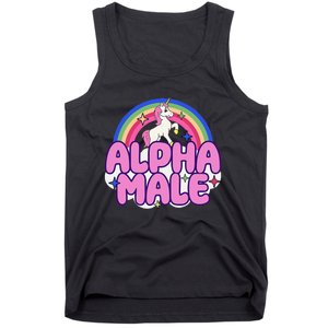 Alpha Male Unicorn Funny Sarcastic Ironic Weird Tank Top