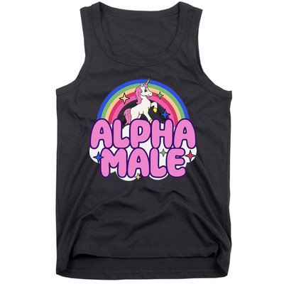Alpha Male Unicorn Funny Sarcastic Ironic Weird Tank Top