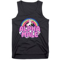 Alpha Male Unicorn Funny Sarcastic Ironic Weird Tank Top