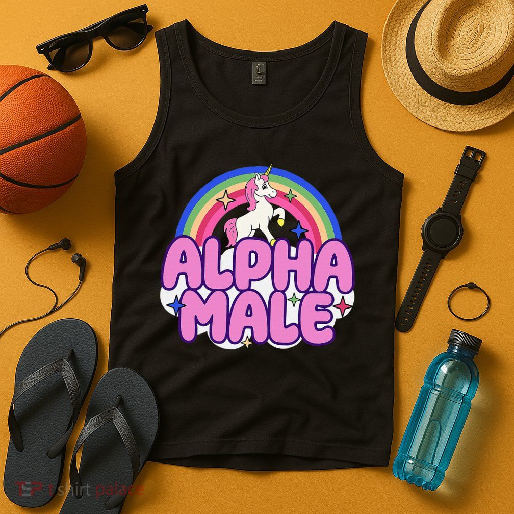 Alpha Male Unicorn Funny Sarcastic Ironic Weird Tank Top