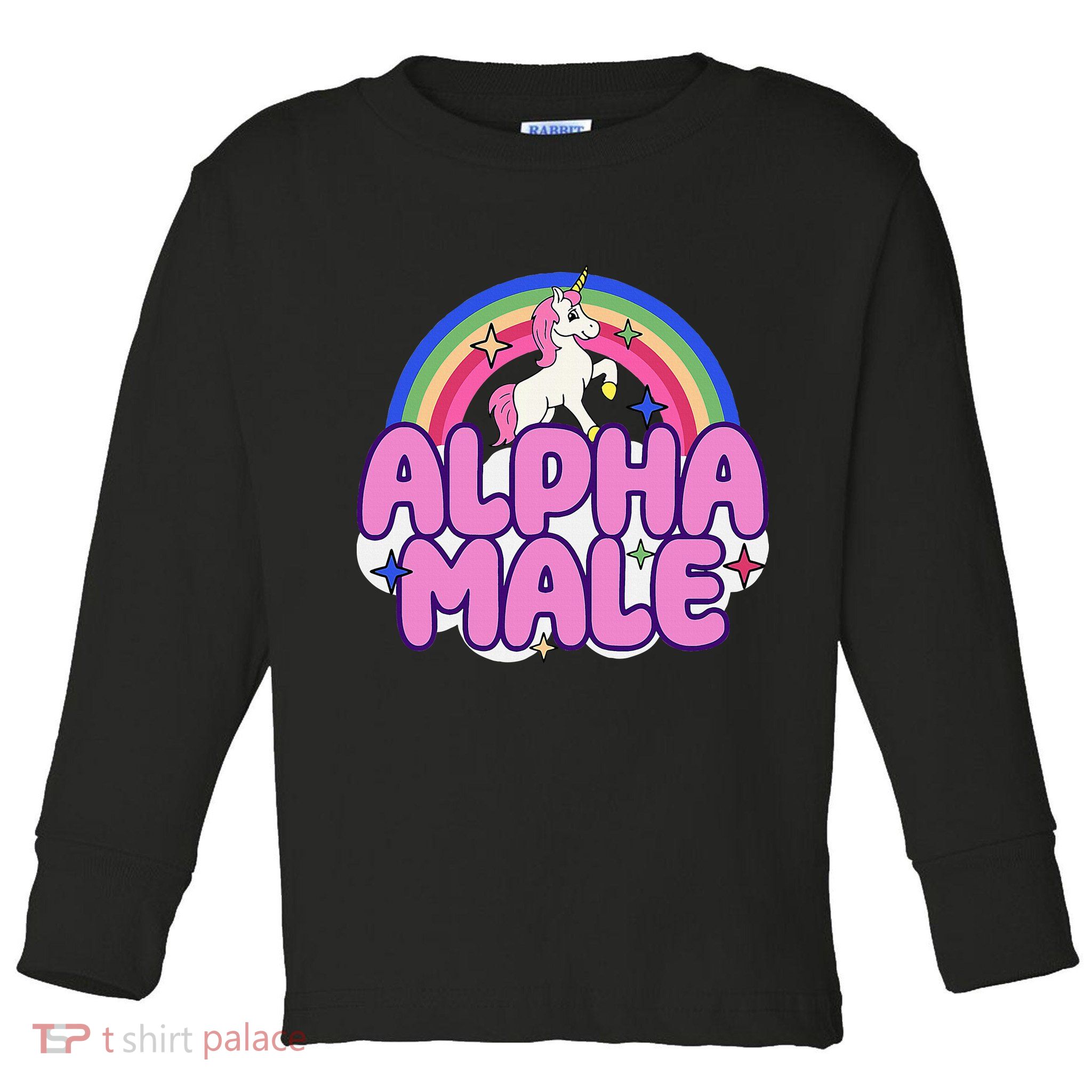 Alpha Male Unicorn Funny Sarcastic Ironic Weird Toddler Long Sleeve Shirt