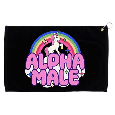 Alpha Male Unicorn Funny Sarcastic Ironic Weird Grommeted Golf Towel