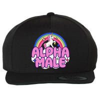Alpha Male Unicorn Funny Sarcastic Ironic Weird Wool Snapback Cap