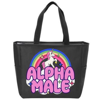 Alpha Male Unicorn Funny Sarcastic Ironic Weird Zip Tote Bag