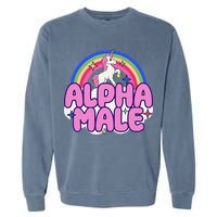 Alpha Male Unicorn Funny Sarcastic Ironic Weird Garment-Dyed Sweatshirt