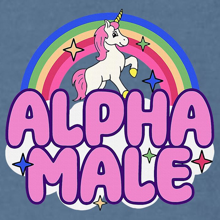 Alpha Male Unicorn Funny Sarcastic Ironic Weird Garment-Dyed Sweatshirt