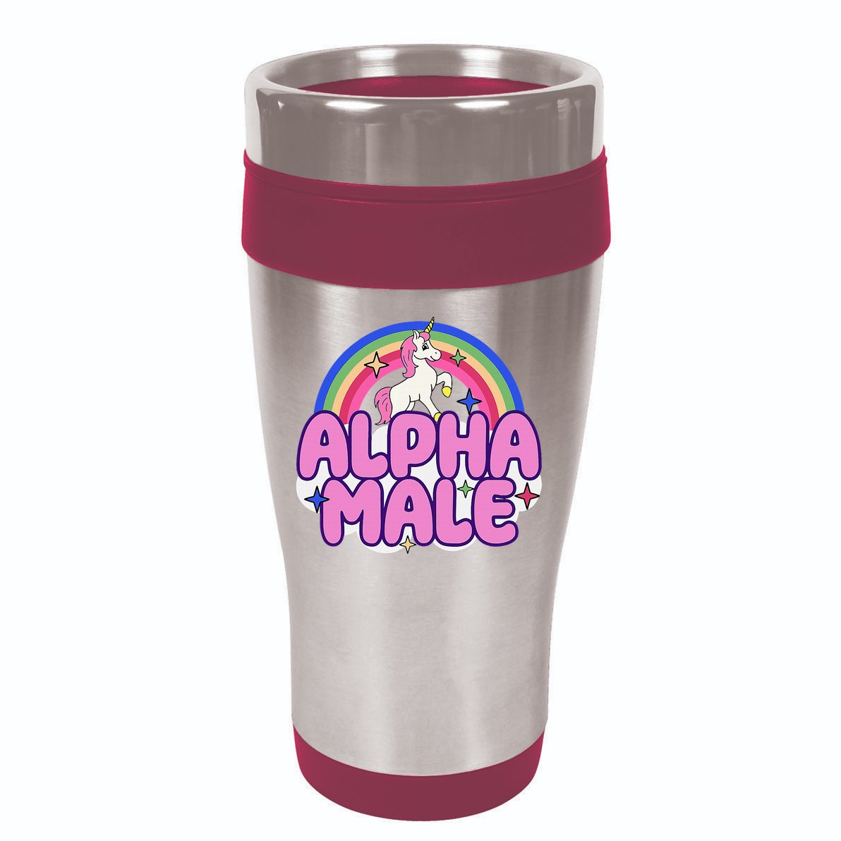 Alpha Male Unicorn Funny Sarcastic Ironic Weird 16oz Travel Tumbler