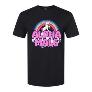 Alpha Male Unicorn Funny Sarcastic Ironic Weird Softstyle CVC T-Shirt