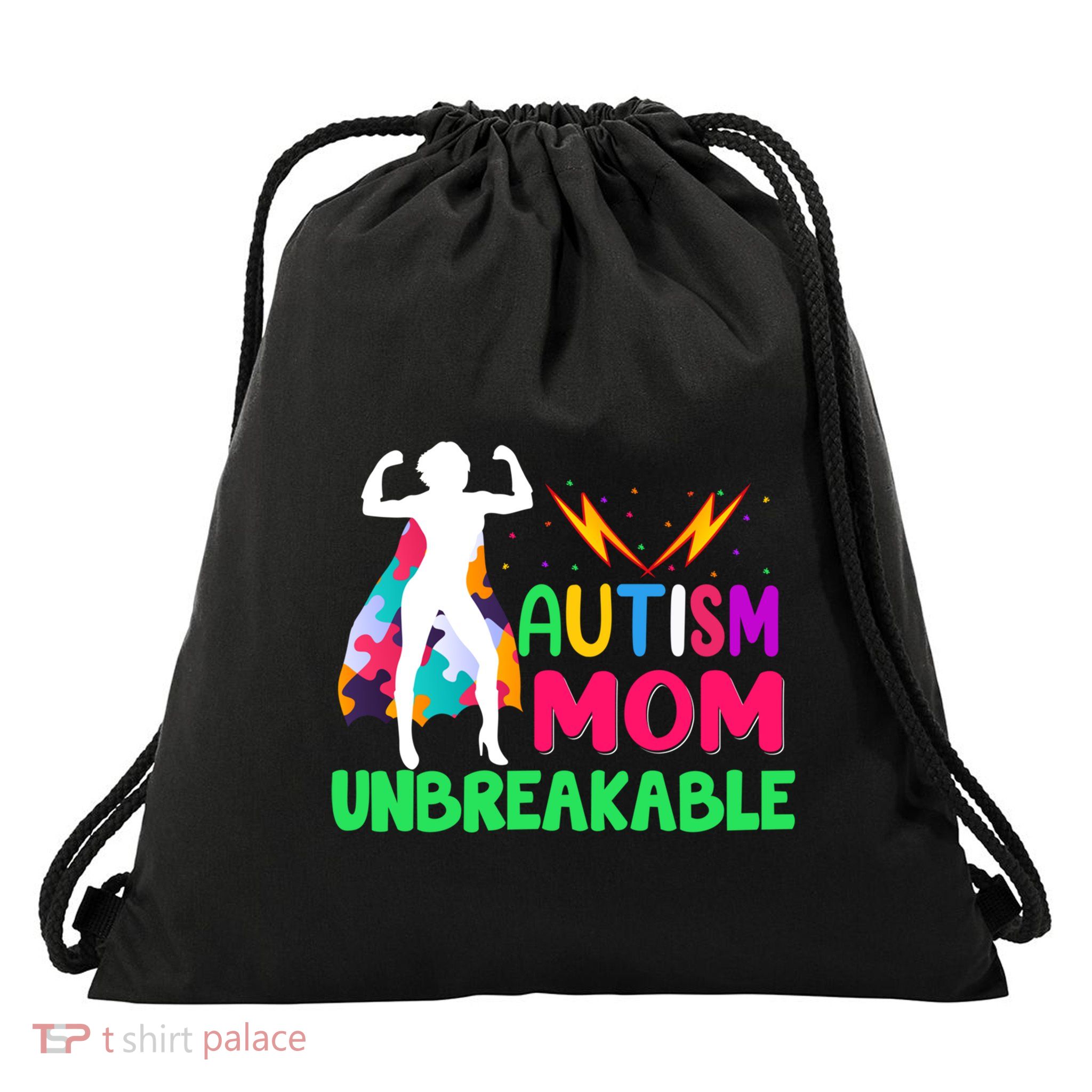 Autism Mom Unbreakable Great Gift Drawstring Bag