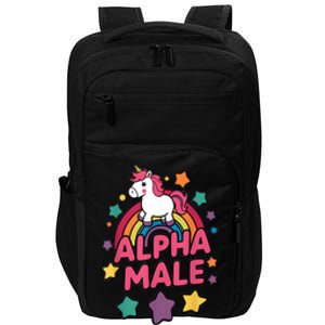 Alpha Male Unicorn Funny Embarrassing Joke Ironic Impact Tech Backpack