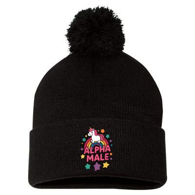 Alpha Male Unicorn Funny Embarrassing Joke Ironic Pom Pom 12in Knit Beanie