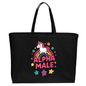 Alpha Male Unicorn Funny Embarrassing Joke Ironic Cotton Canvas Jumbo Tote