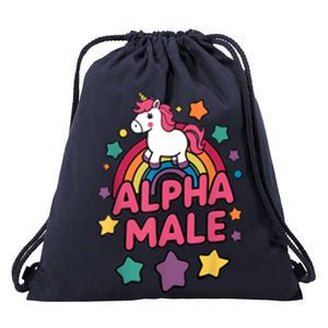 Alpha Male Unicorn Funny Embarrassing Joke Ironic Drawstring Bag