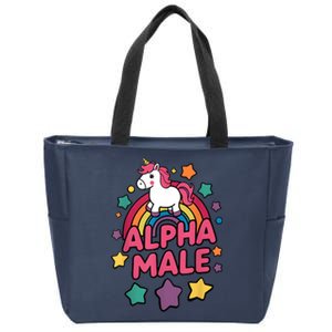 Alpha Male Unicorn Funny Embarrassing Joke Ironic Zip Tote Bag