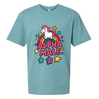 Alpha Male Unicorn Funny Embarrassing Joke Ironic Sueded Cloud Jersey T-Shirt