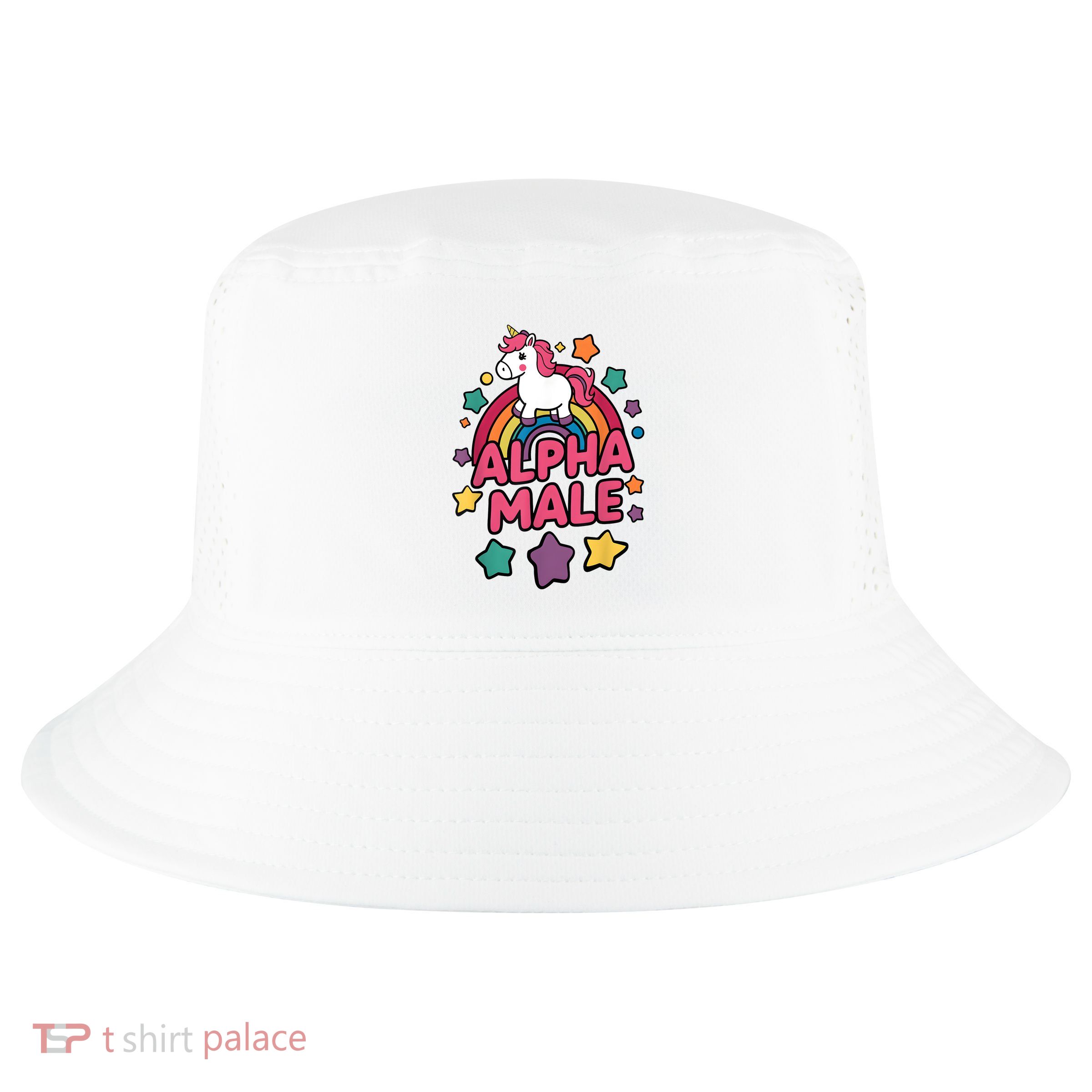 Alpha Male Unicorn Funny Embarrassing Joke Ironic Cool Comfort Performance Bucket Hat
